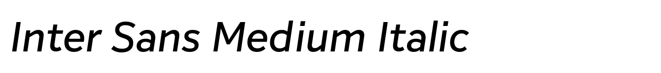 Inter Sans Medium Italic